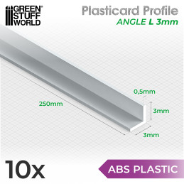 Profilato Plasticard ANGOLO-L 3 mm