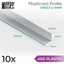 Perfil Plasticard ANGULO-L 4mm