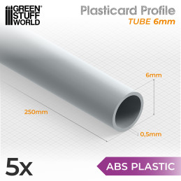 Plasticard PROFILÉ TUBE ROND 6mm