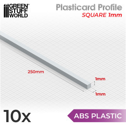 Perfil Plasticard BARRA QUADRATA 1mm