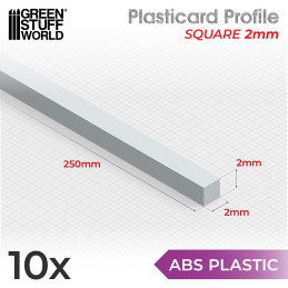 ASA Polystyrol-Profile QUADRAT STÄBE Plastikcard 2 mm