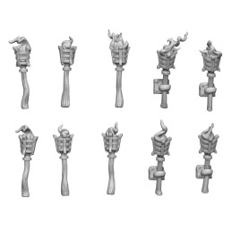 Set impreso en 3D - Antorchas mazmorras | Artículos de resina