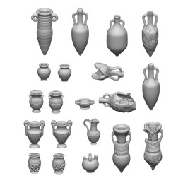Set imprimé en 3D - Vases anciens | Articles en résine