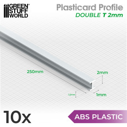 Plasticard PROFILÉ DOUBLE-T 2 mm