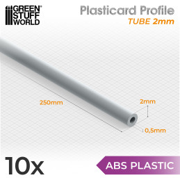 ABS Plasticard - Profile TUBE 2 mm ABS Plasticard - Profile TUBE 2 mm