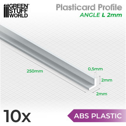 Plasticard PROFILÉ CORNIÈRE 2 mm
