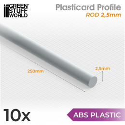 ASA Polystyrol-Profile RUNDSTAB RÖHRE Plastikcard 2,5mm