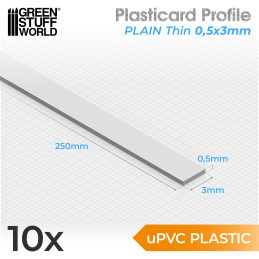 uPVC Plasticard - Dünn 0.50mm x 3mm uPVC Plasticard - Dünn 0.50mm x 3mm