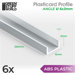 ASA Polystyrol-Profile U - 6x3mm