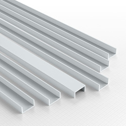 ABS Plasticard U-profile - 8x4mm