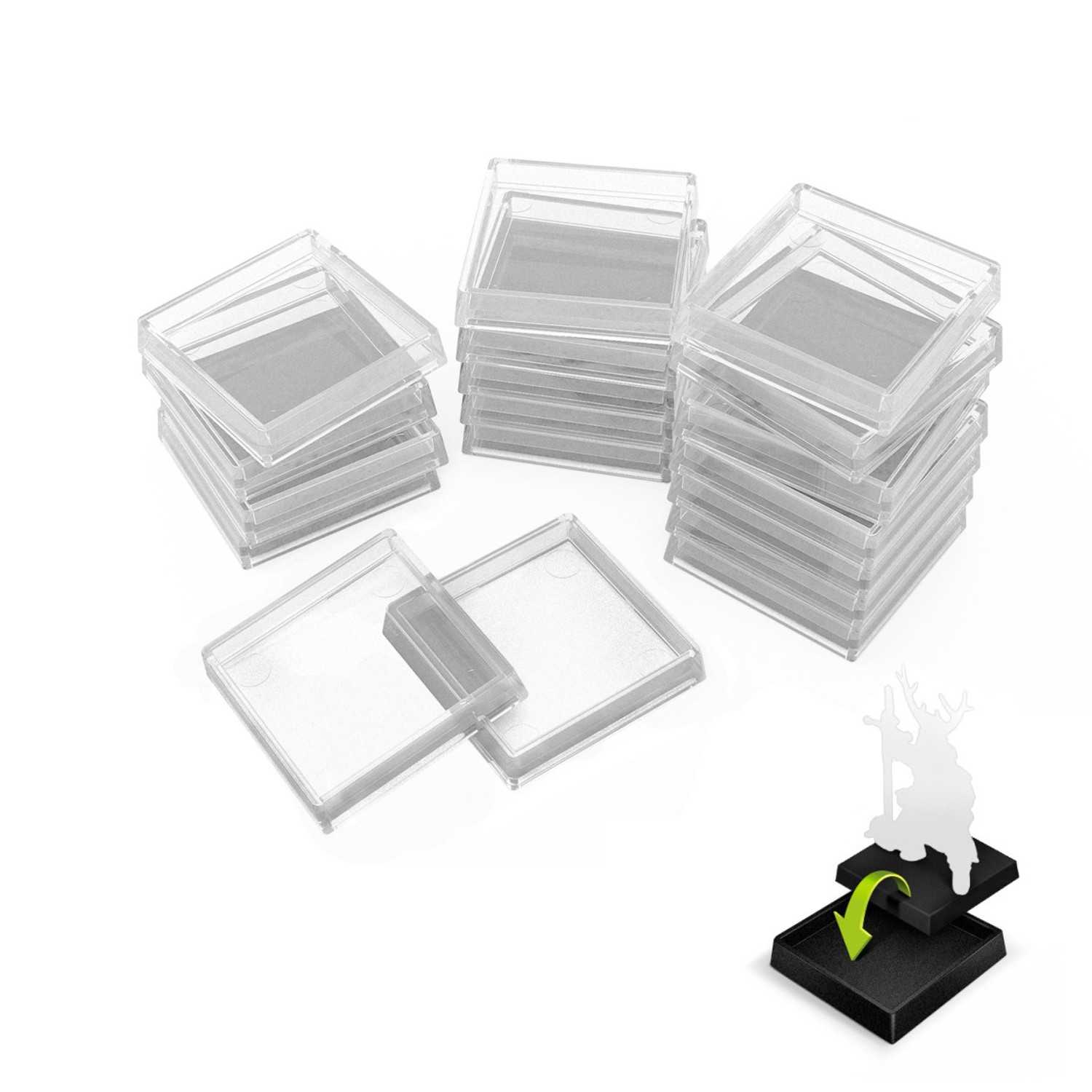 Basi in Plastica Quadrate | Adattatori per basette in plastica Transparenti 20-25 mm