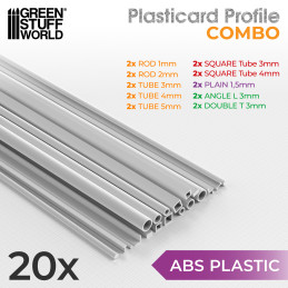 Plasticard PROFILÉ Mixtes x20 profilés | Lots de Profilés Plasticard PROFILÉ Mixtes x20 profilés | Lots de Profilés