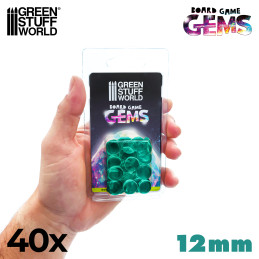 Plastic Gems 12mm - Turquoise | Gaming Tokens and Meeples