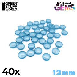 Plastic Gems 12mm - Light Blue | Gaming Tokens and Meeples