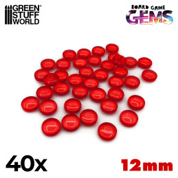 Plastic Gems 12mm - Red | Gaming Tokens and Meeples