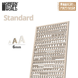 Letras y números 6 mm ESTANDAR Letras y numeros Modelismo