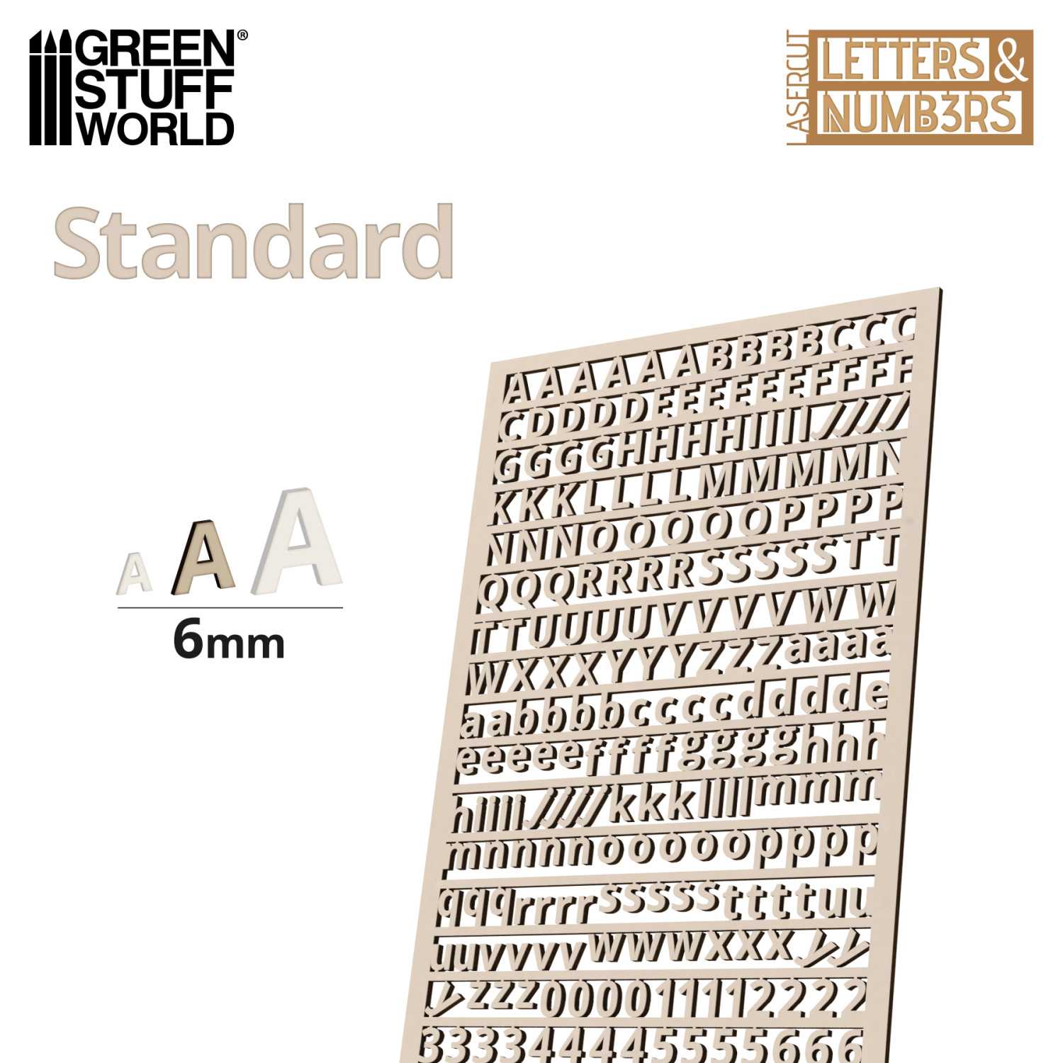Letters and Numbers 6 mm STANDARD - GSW