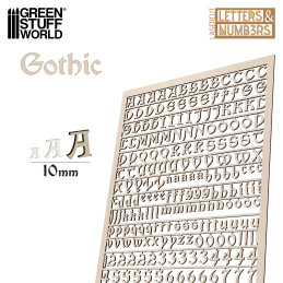 Letras y números 10 mm GOTICOS Letras y numeros Modelismo