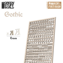 Buchstaben und Zahlen 6 mm GOTISCH | Buchstaben und Zahlen