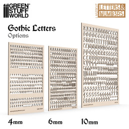 Letras y números 6 mm GOTICOS Letras y numeros Modelismo Letras y números 6 mm GOTICOS Letras y numeros Modelismo