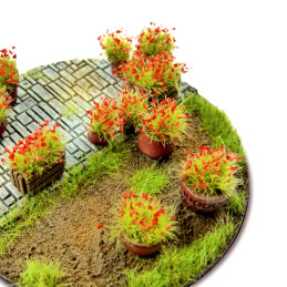 Ciuffi Arbusti Autoadesivi 6mm - Rosso