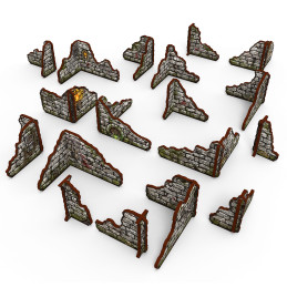 Muros de mazmorra en ruinas prepintados compatible con Hero Quest original