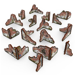 Muros de ladrillos en ruinas prepintados | Paredes en ruinas