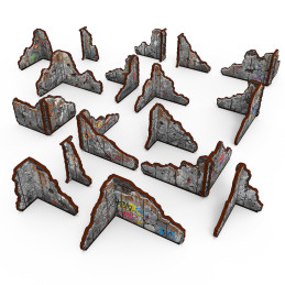 Muros de hormigón en ruinas prepintados | Paredes en ruinas