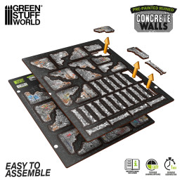 Pre-painted ruined concrete walls | Broken Walls