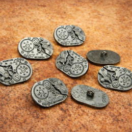 8x Botones Ovalados Steampunk MOVIMIENTOS RELOJ - Plata
