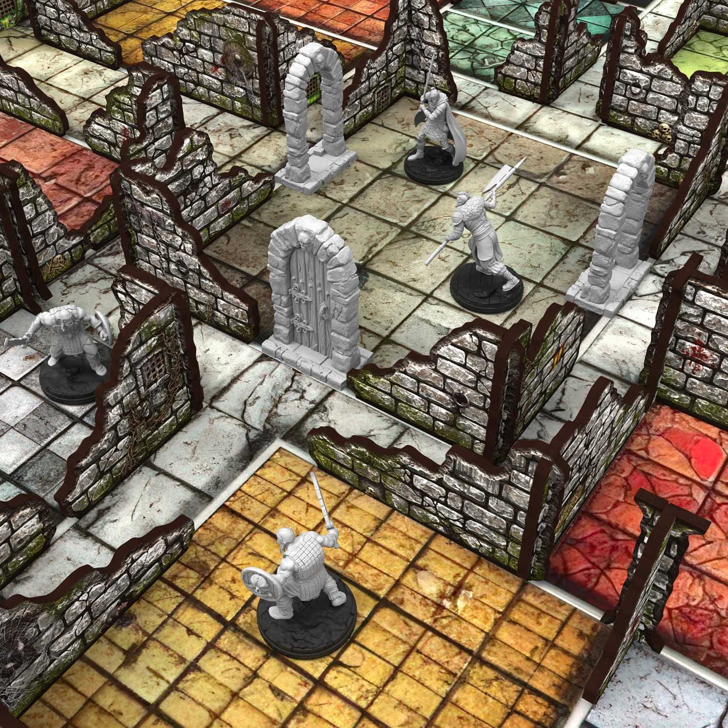 Murs de donjon en ruines prépeints compatible avec Hero Quest Original