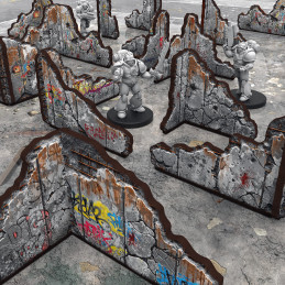 Muros de hormigón en ruinas prepintados | Paredes en ruinas
