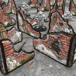 Murs en briques en ruines prépeints | Murs effondrés