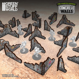 Pre-painted ruined concrete walls | Broken Walls