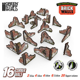 Vorbemalte Ziegelsteinmauern | Ziegelmauern in Ruinen