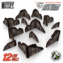 Vorgemalte Sci-Fi-Ruinenmauern