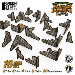 Pre-painted fantasy dungeon walls compatible with Hero Quest board game