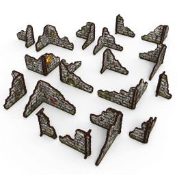 Muros de mazmorra en ruinas prepintados compatible con Hero Quest original