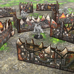 Murs bas Orks prépeints Matched Play pour Warhammer competitive