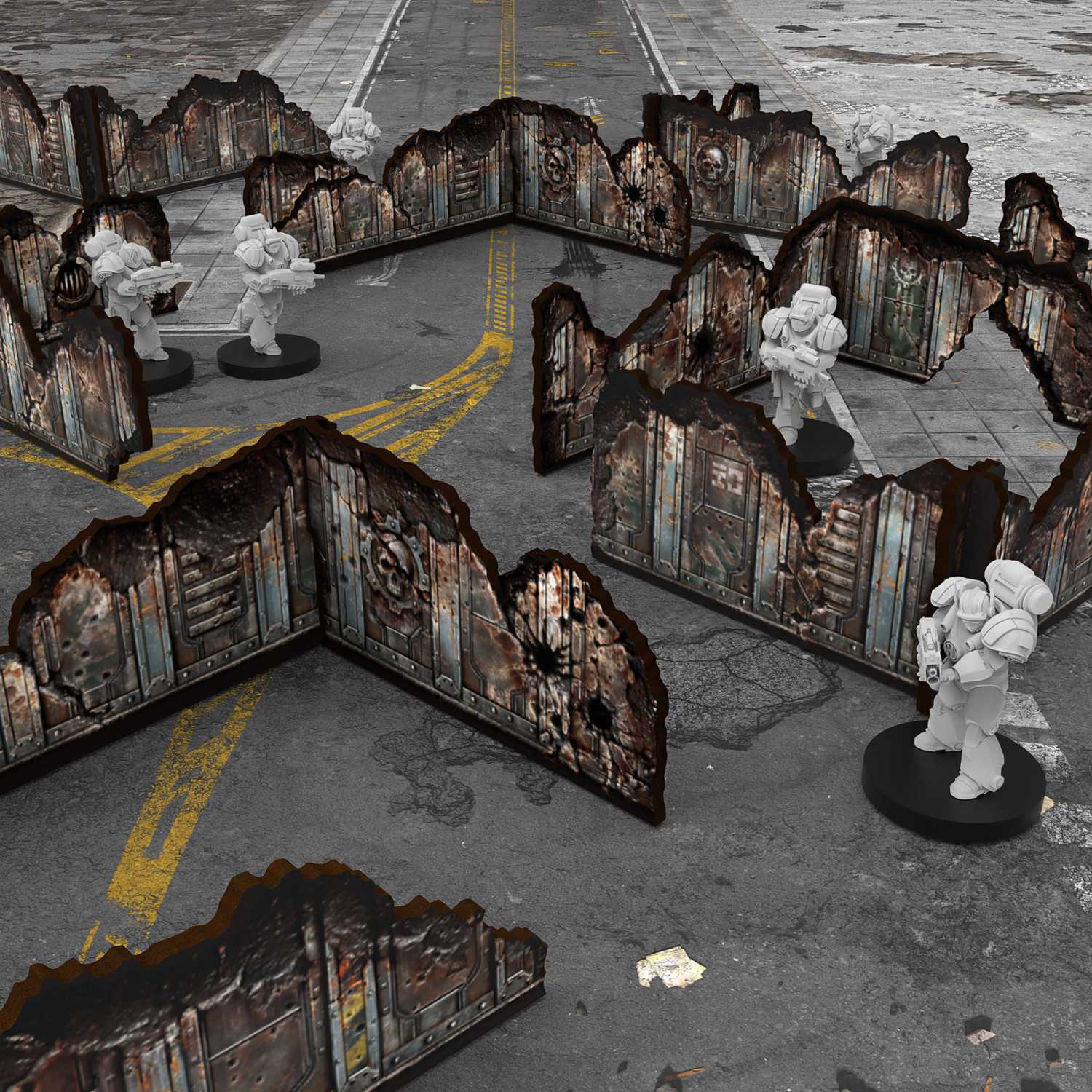 Vorbemalte niedrige Mauern Matched Play, kompatibel mit kompetitiven Warhammer 40k-Turnieren