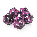 5x D20 20mm Dice - Pink Swirl
