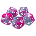 5x Dados D20 20mm - Rosa - Gris
