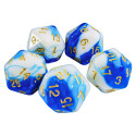 5x D20 20mm Dice - Blue White