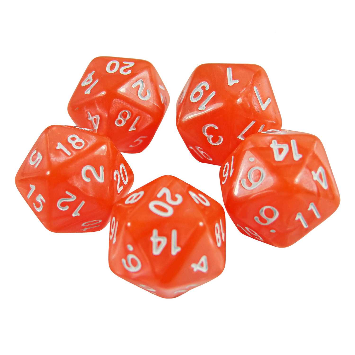 5x Dados D20 20mm - Naranja Dados juegos de mesa