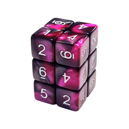 12x D6 16mm Dice - Purple Swirl | D6 Dices