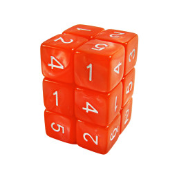 12x W6 16mm Spielwürfel - Orange | Brettspiele Würfel