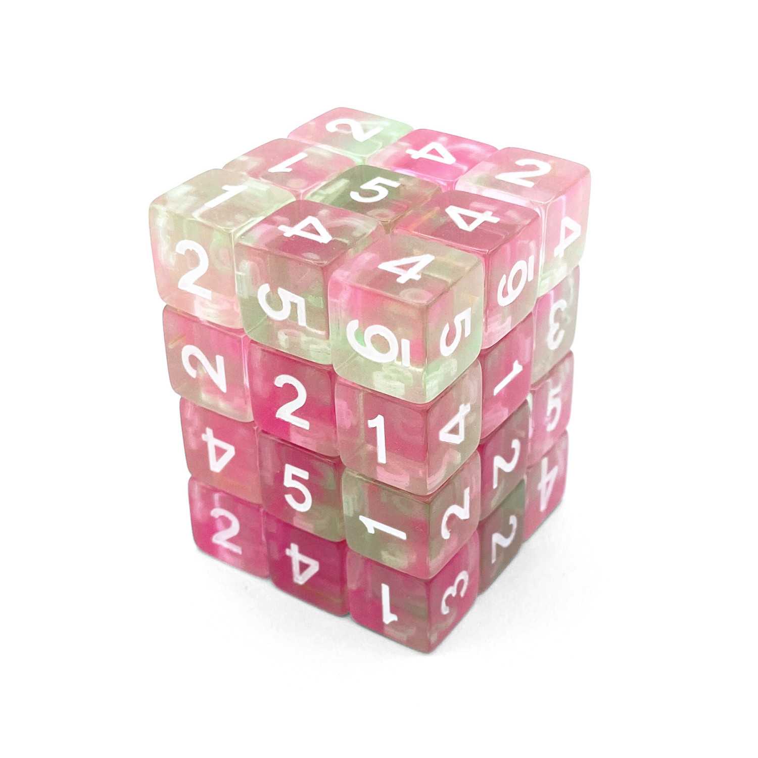 36x D6 12mm Dice - Clear Pink | D6 Dices