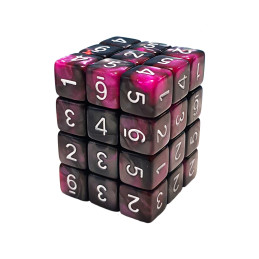 36x D6 12mm Dés de Jeu - Marbre Violet | Dés D6