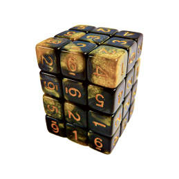 36x D6 12mm Dés de Jeu - Marbre Ambre | Dés D6