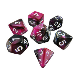 7x Mix 16mm Dés de Jeu - Violet Marbre | Set de Dés JDR